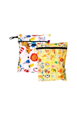 2 Adet Sıvı Geçirmeyen Çok Amaçlı Çanta, 30 X 35 Cm Jungle Ve 37 X 30 Cm Summer Desen, Yıkanabilir, Ekonomik Set Çok Renkli