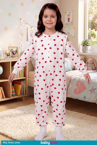 Baby Mod Bebek Çocuk Uyku Tulumu %100 Doğal Pamuk Özel Kumaş 1.0 Tog Unisex Kırmızı