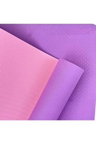 Rebuwo Çift Taraflı Kaydırmaz Tpe Yoga Matı 6mm Pilates Minderi 183x61 Cm Konforlu Ve Dayanıklı Mor Mor