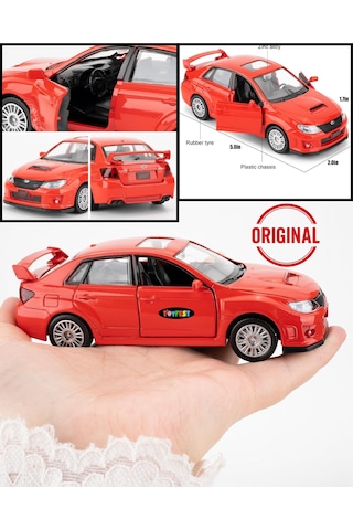 Uzak Doğu Serisi Subaru Wrx Stı Kırmızı Açılır Kapılar Diecast Çek Bırak Metal Model Araba 11cm 1:32