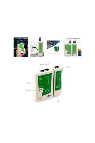 Rj11 Rj45 Cat 5-6 Adsl İnternet Lan Kablo Test Cihazı-network Tester
