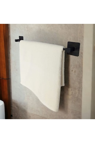 Banyo Dekoru İçin Yapışkanlı Siyah Çubuk Havluluk Tutucu Diğer