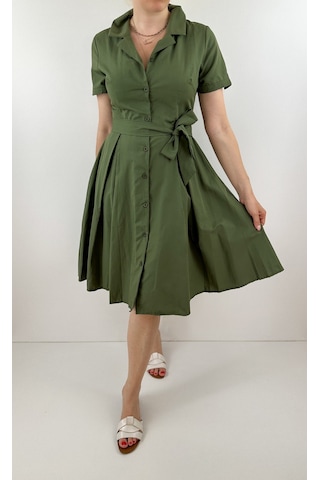 Modaonna Gömlek Elbise Haki
