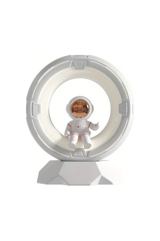 Honeybeeshop Beyaz Bgprıder Modern Astronot Gece Lambası Dokunmatik 3 Renk Led 4 Parlaklık Seviyesi 1200mah Şarj Edilebilir Masa Üstü Plakalı Beyaz