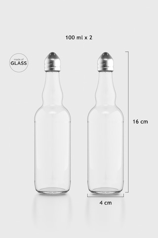 Renga Shaky 100 Ml Metal Kapaklı 2'li Cam Tuzluk Seti 121005 Gümüş