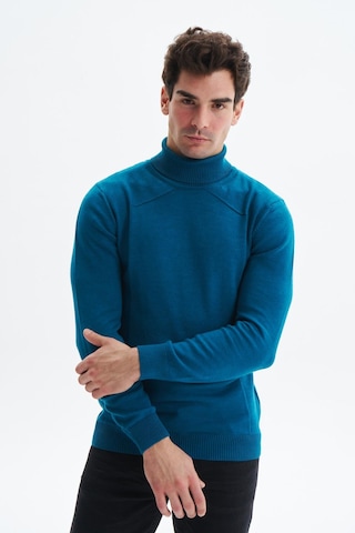 AR-MA Arma Erkek Slim Fit Likralı Akrilik Kumaş Boğazlı Yaka Triko Kazak K0kro0862 Mavi