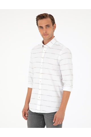 Pierre Cardin Erkek Bej Gömlek Desenli 50296902-vr011 Bej