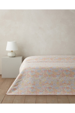 Fleur Multicolore Çift Kişilik Çok Amaçlı Örtü 200x220 Cm Yavruağzı