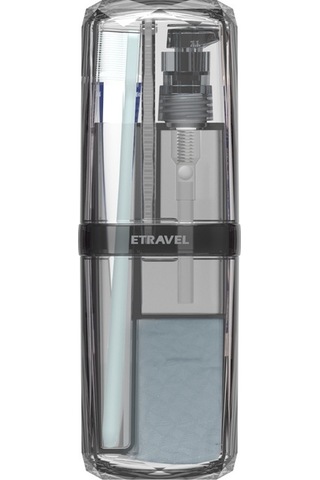 Sones 2'si 1 Arada Seyahat Yıkama Seti Çok İşlevli Seyahat Yıkama Kupası Diş Macunu Diş Fırçası Bölmeli Şişe Saklama Kutusu Gri Diğer