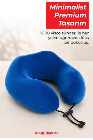 Viscofoam Comfy Ortopedik Seyahat Yastığı Visco Boyun Destekli Seyahat Yastığı - Mavi | Ergo Travel