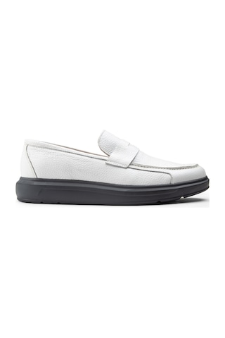 Deery Hakiki Deri Beyaz Comfort Erkek Loafer - 01564mbyzp03 Beyaz