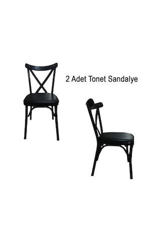 Sungur Çapraz Metal Thonet Siyah 2 Li Sandalye Sungur Çapraz Metal Thonet Siyah 2 Li Sandalye