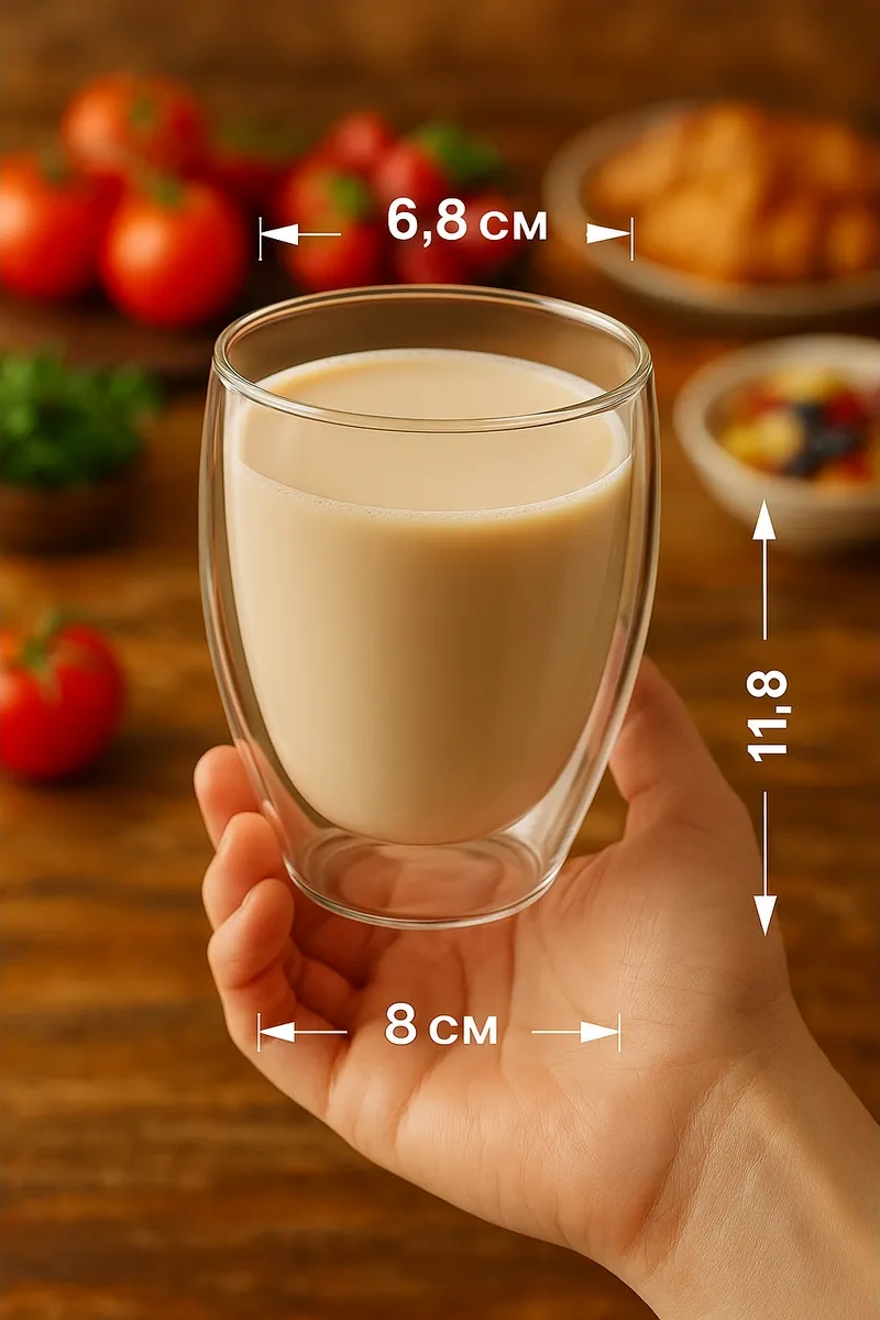 Cnglass Çift Duvarlı Cappuccino Latte Bardağı 350 Ml 2 Adet. 7473062 Beyaz
