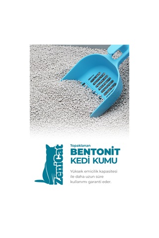 Zenicat Doğal Kokusuz İnce Topaklaşan Bentonit Kedi Kumu 18 L