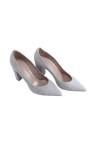 Poletto Hakiki Deri Pudra Ayakkabı Stiletto 4924 84 V2-2274 Pudra