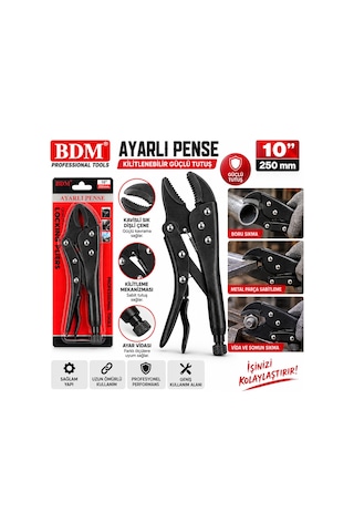 Siyah 10 Inc 250 Mm Komple Metal Kilitli - Ayarlı Pense 5570 Diğer