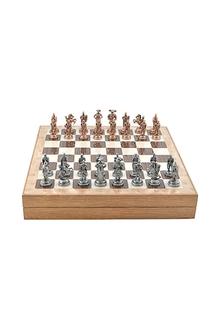 Gifthome Orta Boy Metal İspanyol Satranç Takımı Antik Ve Rustik D