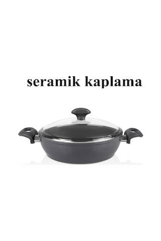 Falez Seramik Karnıyarık Tencere 30 Cm Füme Renk Füme
