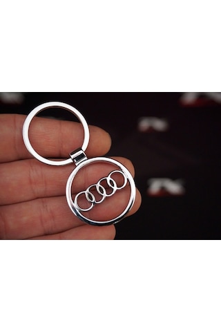 Audi Uyumlu Halka Logo Krom Metal Çift Yön Anahtarlık (416225056)