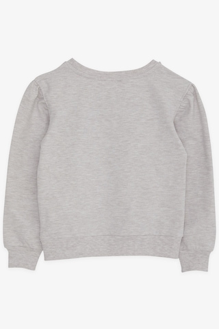 Breeze Kız Çocuk Sweatshirt Simli Yazı Baskılı 8-14 Yaş, Bej Melanj Bej