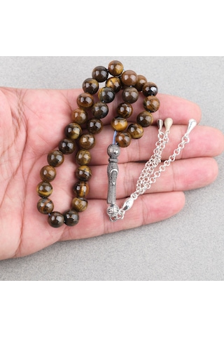 Kaplangözü Bilek Boy Küre Kesim 9mm Tesbih Kahverengi