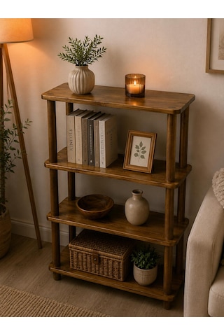 Sammwood Dekoratif Açık Tasarım Kitaplık Modern Kitaplık Ceviz