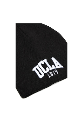 Ucla Lanıta Siyah Bere Nakışlı - Unisex Bere Siyah