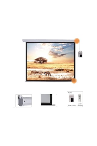 Peak M100 200x200 Cm Motorlu Kumandalı Projeksiyon Perdesi-beyaz Kasa