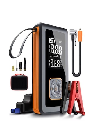 Auhma A7700 Jump Starter / Akü Takviye Cihazı 4'ü 1 Arada Powerbank, Hava Kompresörü, Lcd Ekran