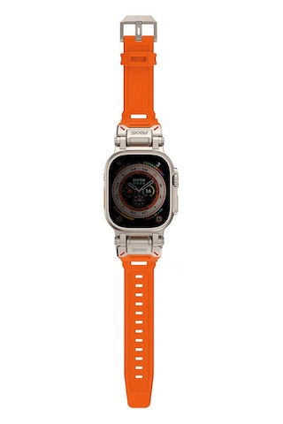 Watch Ultra 49mm Uyumlu Kordon Skinarma Titon Serisi Hava Alabilen Delikli Strap Kayış Turuncu Turuncu