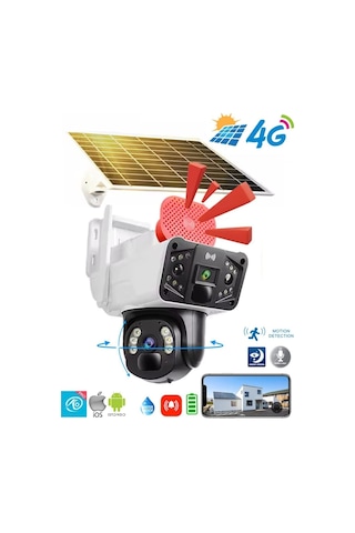 Ultimate Solar 4g Güneş Enerjili Dual Lens 360 Görüş Akıllı Güvenlik Kamerası O-kam Uygulama 25883295