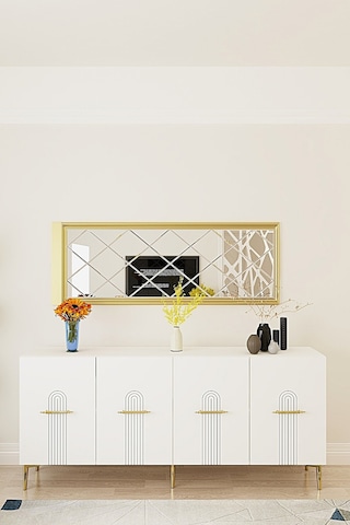 Ka1808bg İda Konsol ,tv Sehpası Beyaz-gold 180cm