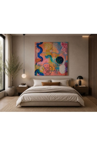 Modern Soyut Renk Patlaması Kanvas Tablo Çağdaş Abstract Art Duvar Dekoru Çerçevesiz Premium Baskı Salon, Ofis, Çalışma Odası Ve Yatak Odası Dekorasyonu