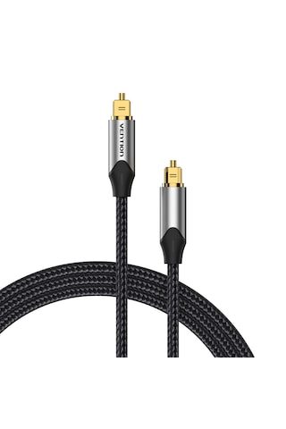 Vention Dijital Optik Fiber Ses Kablosu Toslink Spdıf Örgülü Alüminyum Alaşım - Gri 2m