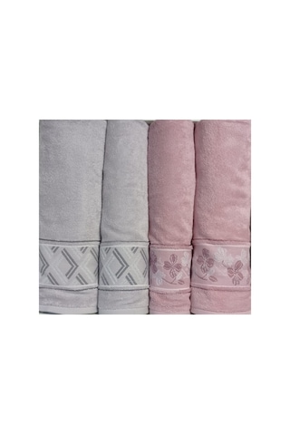 Fiore Line Gri Pembe Bambu Hamam Seti