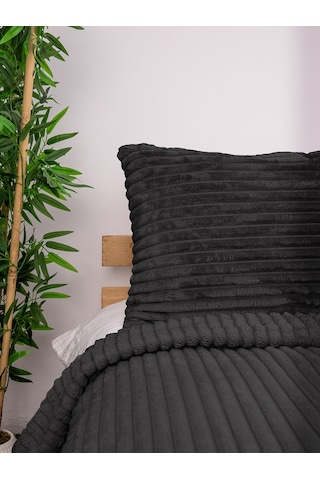 Linda 3 Parça Çift Kişilik Battaniye Seti - Antrasit