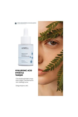 Axwell Premium Tüm Cilt Tipleri Için Yoğun Nemlendirme Bakım Serumu Hyaluronic Acid %2 B5 30 ML