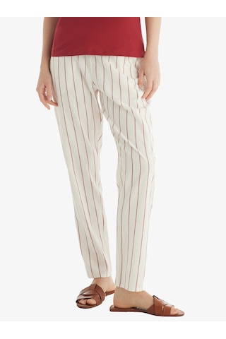 Kadın Pantolon 60560 - Bordo Çizgili Bordo