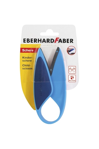 Eberhard Faber 579951 Mini Kids Çocuk Makası, Mavi, Solaklar Ve Sağ Elini Kullananlar İçin Uygundur, Kesme Ve El