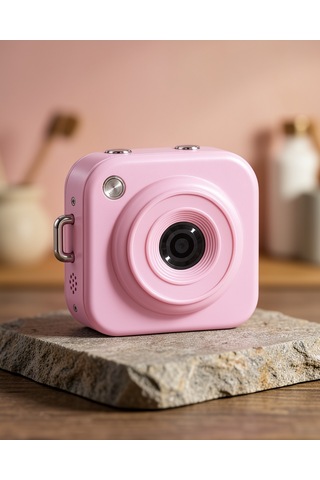 Mini Dijital Fotoğraf Makinesi Pembe 128 Gb Hafıza Kartı Destekli Blm108-3 Diğer