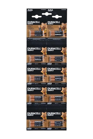 Duracell Alkalin 1.5 Volt Aaa 20 Li İnce Kalem Pil Lr03 Mn2400