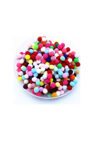 Tedar 12mm Renkli Karışık Yumuşak Ponpon Peluş 200 Adet Najmaddin (No:1) 8.5Cm X 10.5 Cm