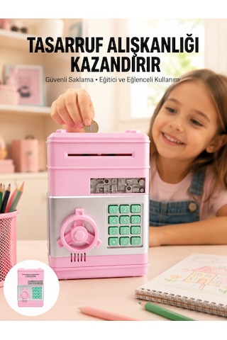 Büyük Hazneli Şifreli Para Tasarruf Kumbarası - Lisinya
