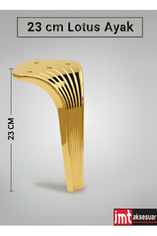 Lotus 23 Cm Altın 4 Adet Koltuk Yatak Odası Tv Ünitesi Konsol Ve Sehpa Ofis Mobilyası Ayağı Altın