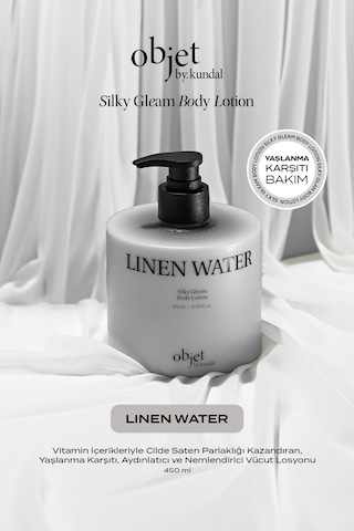 Yaşlanma Karşıtı Saten Bitişli Vücut Losyonu Kundal Silky Gleam Body Lotion Linen Water