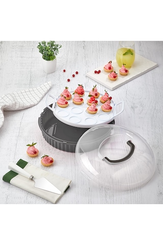 Pasta & Börek Muffin Kabı 3,8 L, Çok Amaçlı Saklama Kabı Siyah