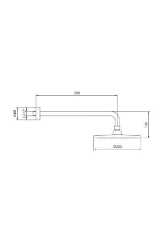 Ar Tuna Tepe Duş Başlığı Ø 225 Mm Duvardan Borulu L 338 Mm 102145082 Krom