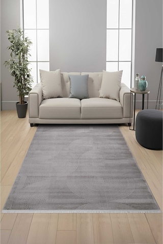 Voyage Yumuşak Dokulu %100 Akrilik Salon Koridor Dokuma Makine Halısı Yolluk Ac-414 Gri