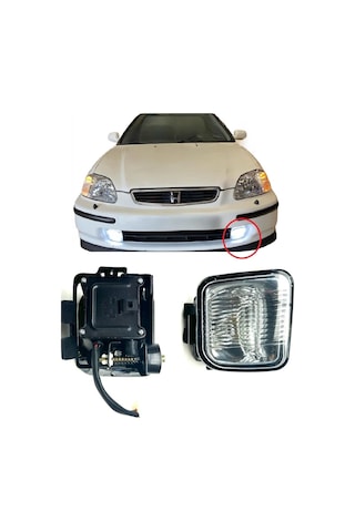 Honda Civic Sis Far Lambası Sol 1996-1997-1998 Beyaz Ampullu