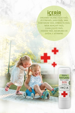 INCIA %100 Doğal Sos Stick Anlık Yatıştırıcı Organik Yalancı İğde Hızlı Koruma Bitkisel 6 g